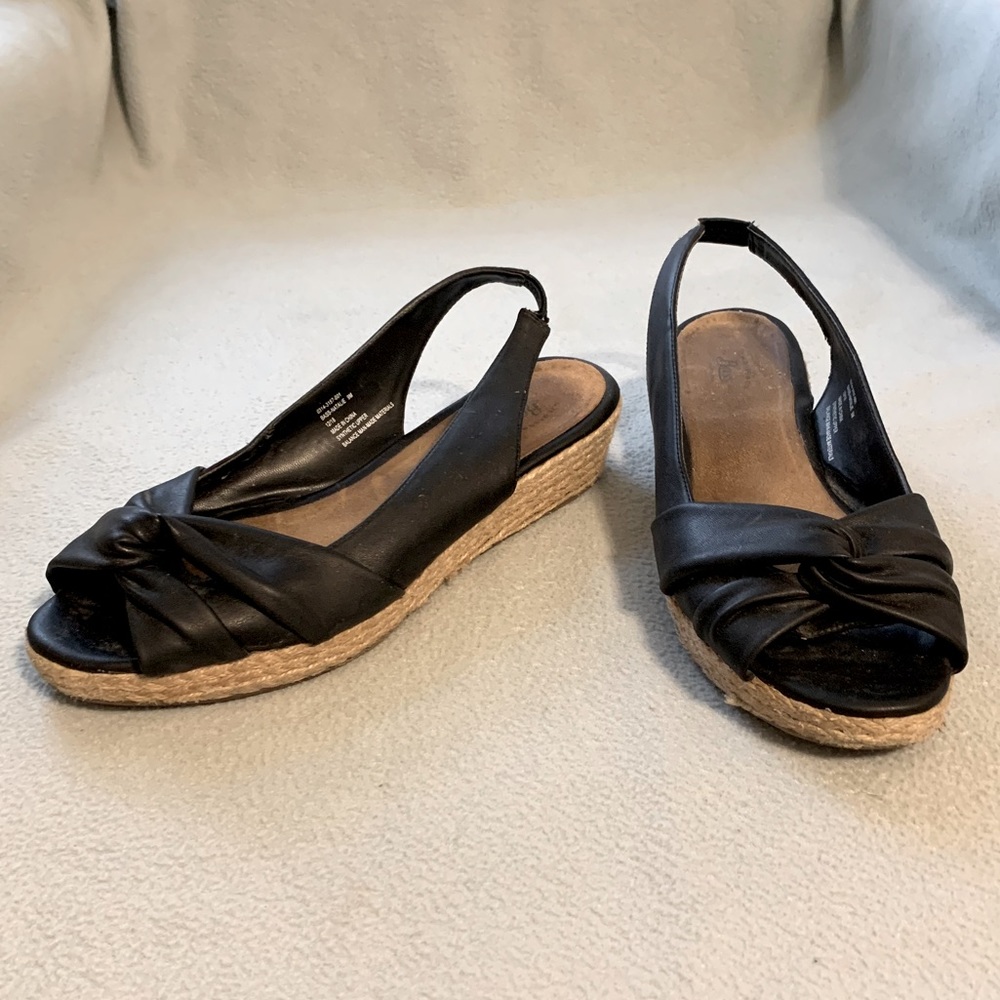 G.H. Bass & Co Black Natalie Sling Back Wedge